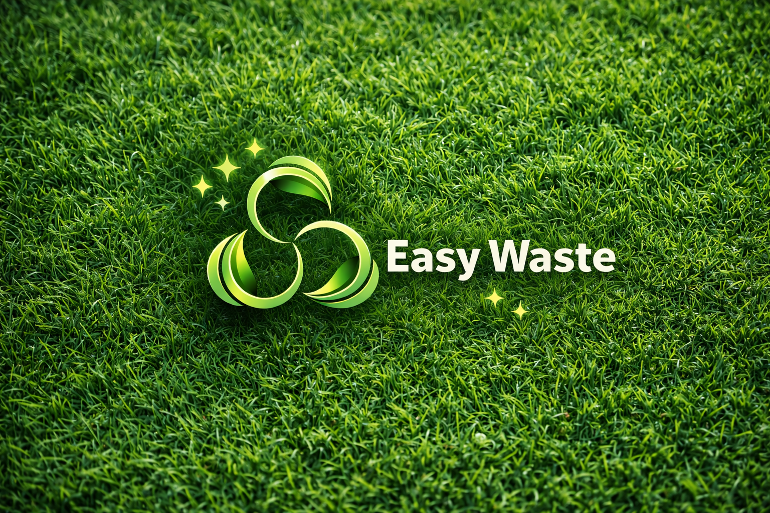 Easy Waste logo on green grass — eco-friendly waste management